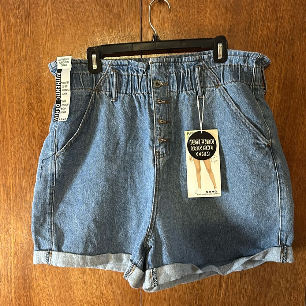 Paper bag Jean shorts